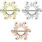 Ring TRIBAL Brustwarzenpiercing Intimpiercing Brustpiercing Edelstahl 14 Karat VERGOLDET Silber ROSÈGOLD 1,6mm 19mm
