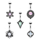 Bauchnabelpiercing Opal-Optik Antik-Silber Nabelpiercing Chirurgenstahl Bananabell Silber Rosa Grün Weiß Stab 1,6/10mm