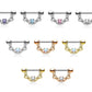 FILIGRANER Bogen Brustwarzenpiercing Intimpiercing Nippelpiercing Opal Edelstahl Gold Silber ROSÉGOLD 1,2mm / 1,6mm 16mm