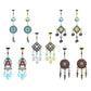 Bauchnabelpiercing AZTEKEN-Design Nabelpiercing Chirurgenstahl Bananabell Gold Silber viele Farben Stab 1,6/10mm