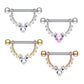 Brustwarzenpiercing GROSSES Herz Intimpiercing Brustpiercing Edelstahl Silber Gold Roségold Clear Pink Stab 1,6mm 12mm