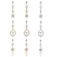 Bauchnabelpiercing 1,6mm 10mm Royal Charm Nabelpiercing Edelstahl Chirurgenstahl Bananabell Zirkonia Silber Gold Roségold