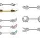 Engels-FLÜGEL Brustwarzenpiercing Brustpiercing Nippelpiercing Edelstahl VERGOLDET KRISTALL ZIRKONIA Clear PINK Aqua 1,6mm 12mm