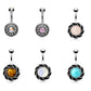 Bauchnabelpiercing 1,6mm 10mm Vintage Ornament Blume Juwel Nabelpiercing Edelstahl Chirurgenstahl Bananabell Zirkonia Opal