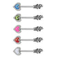 Brustwarzenpiercing Opal Glitzer Herz-Pfeil Brustpiercing Nippelpiercing Chirurgentstahl Silber Multicolor Stab 1,6/14mm