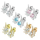 1 Paar ZIRKONIA ENGELS-FLÜGEL Ohringe Ohrringe Schmuck Ohrstecker Chirurgenstahl Silber Gold Roségold Multicolor