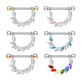 Brustwarzenpiercing FUNKELNDER BLÄTTER-Kranz Brustpiercing Edelstahl Silber Gold Roségold viele Farben Stab 1,6mm 14mm